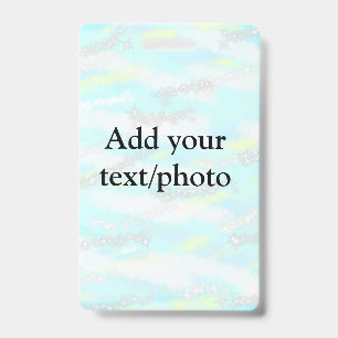 Simple pastel glitter colourful add your text phot ID badge