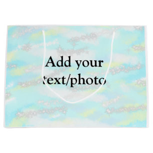 Simple pastel glitter colourful add your text phot large gift bag