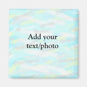 Simple pastel glitter colourful add your text phot magnet