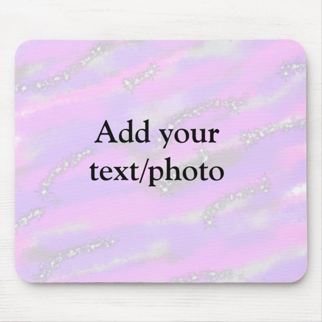 Simple pastel glitter colourful add your text phot mouse pad (Front)