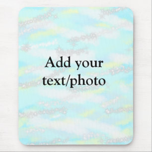 Simple pastel glitter colourful add your text phot mouse pad