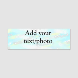 Simple pastel glitter colourful add your text phot name tag