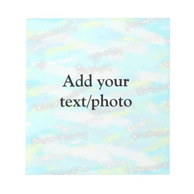 Simple pastel glitter colourful add your text phot notepad (Front)