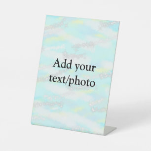 Simple pastel glitter colourful add your text phot pedestal sign