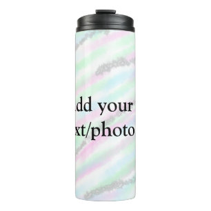 Simple pastel glitter colourful add your text phot thermal tumbler