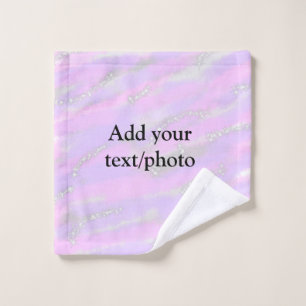 Simple pastel glitter colourful add your text phot wash cloth