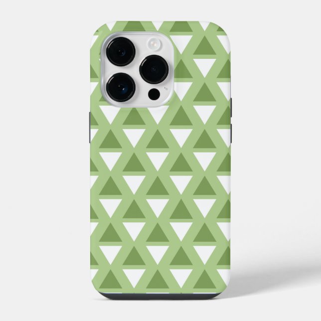 Simple pastel green geometric pattern iPhone case (Back)