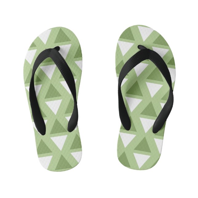 Simple pastel green geometric pattern kid's thongs (Footbed)