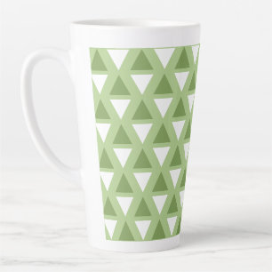 Simple pastel green geometric pattern latte mug