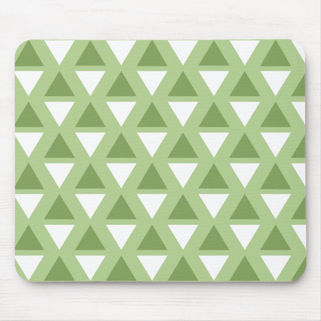 Simple pastel green geometric pattern mouse pad (Front)