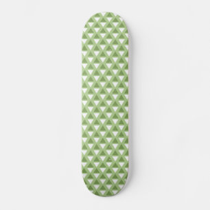 Simple pastel green geometric pattern skateboard