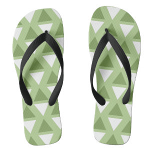 Simple pastel green geometric pattern thongs