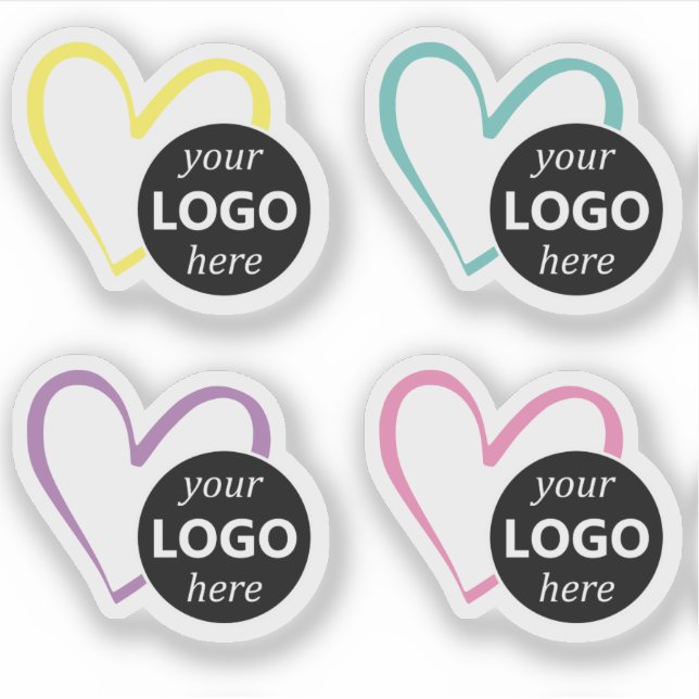 Simple Pastel Heart Shaped Logo Picture Template  (Front)