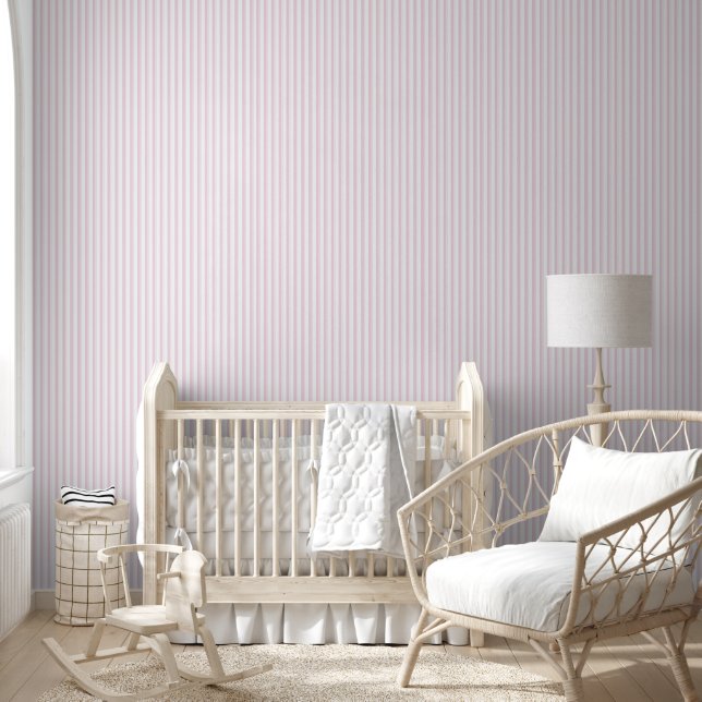 Simple Pastel Pink Stripes Wallpaper (Kids)