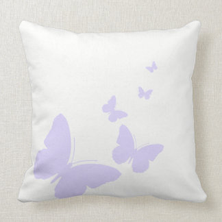Simple Pastel Purple Butterflies Pillow. Cushion