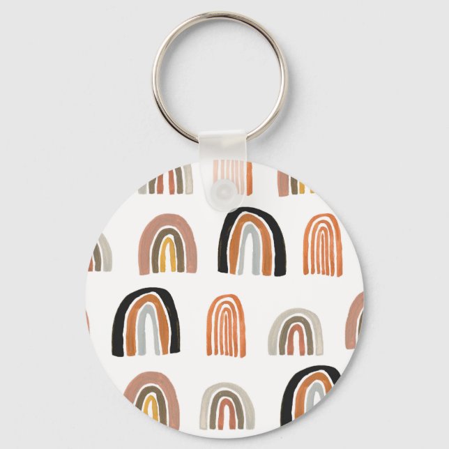 Simple Pastel Rainbow Kids Style Key Ring (Front)