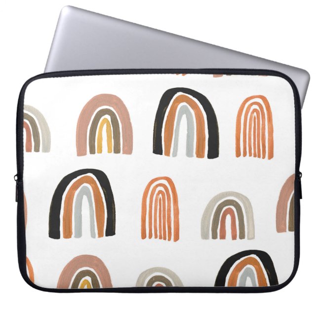 Simple Pastel Rainbow Kids Style Laptop Sleeve (Front)