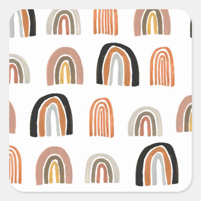 Simple Pastel Rainbow Kids Style Square Sticker (Front)