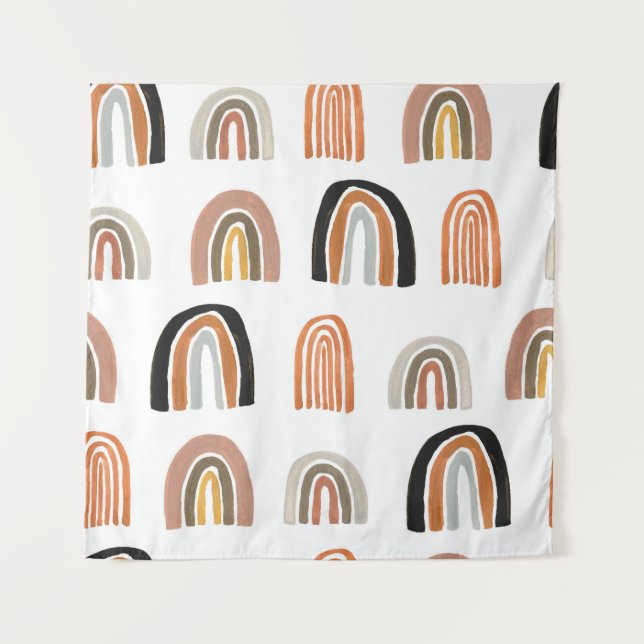 Simple Pastel Rainbow Kids Style Tapestry (Front)