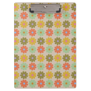 Simple Pastel Vintage Flower Pattern Clipboard