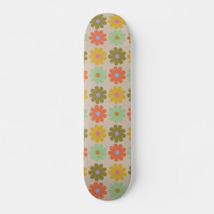Simple Pastel Vintage Flower Pattern Skateboard