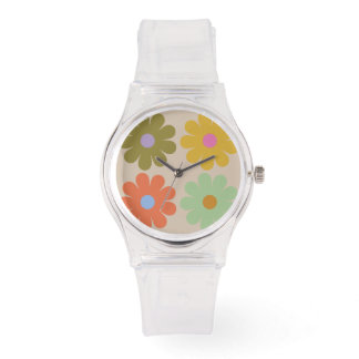Simple Pastel Vintage Flower Pattern Watch