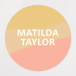 Simple Pastel Yellow Coral Personalised Name Cute
