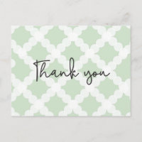 Simple pattern Baby shower thank you Green