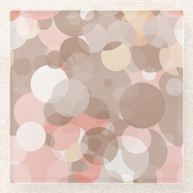 Simple Pattern - Circles Glass Coaster (Front)