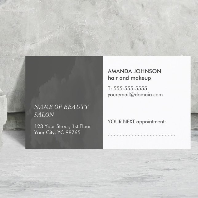 Simple Patterned Black White Appointment Card (Creator Uploaded)