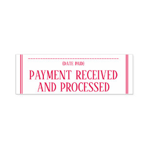 Simple "PAYMENT RECEIVED AND PROCESSED" Self-inking Stamp