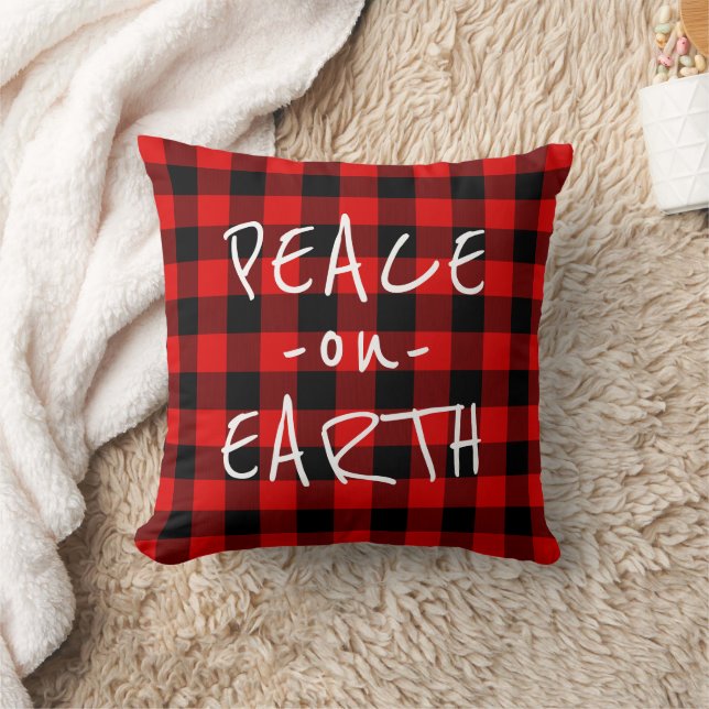 Simple Peace On Earth Wish Cabin Home Decor Cushion (Blanket)