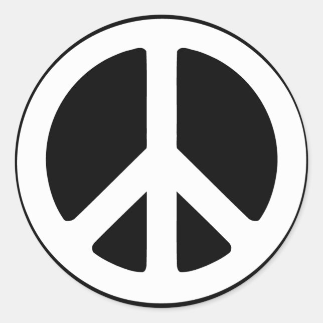 Simple Peace Sign Classic Round Sticker (Front)