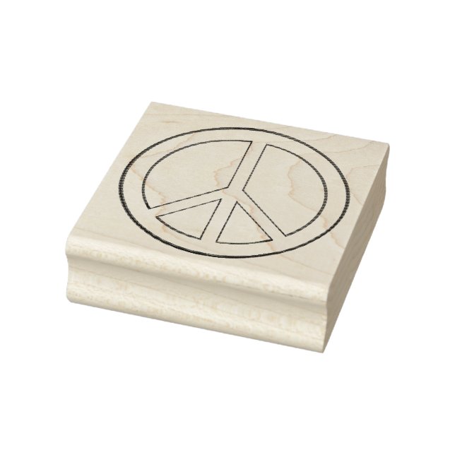 Simple Peace Sign Outline Drawing on Rubber Stamps (Stamp)