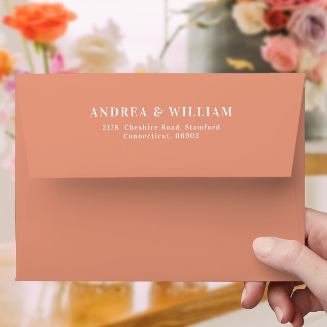 Simple Peach Coral Wedding Envelope (Creator Uploaded)