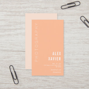 simple peach fuzz photographer business card