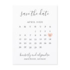 Simple Peach Heart Calendar Wedding Save the Date