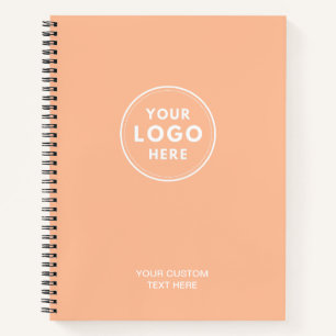 Simple Peach Logo Text QR Code Notebook