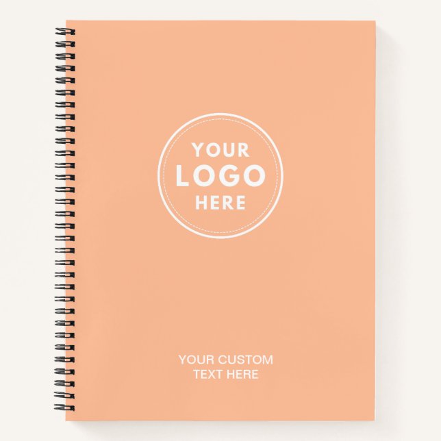 Simple Peach Logo Text QR Code Notebook (Front)