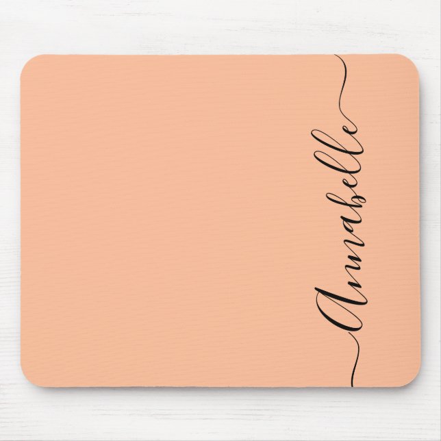 Simple Peach Personalised Name Mouse Pad (Front)