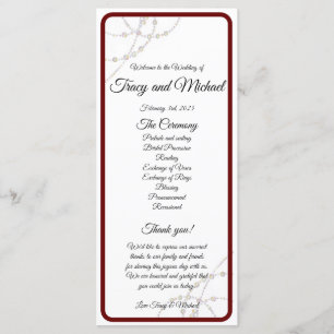 Simple Pearls Wedding Program