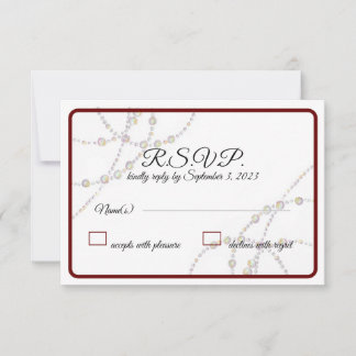 Simple Pearls Wedding Response cards