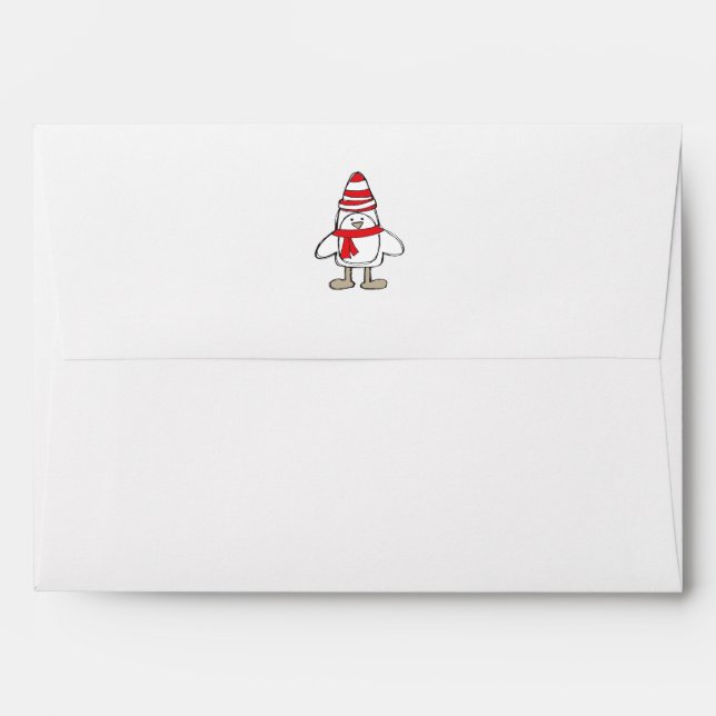 Simple Penguin White Envelope (Back (Top Flap))