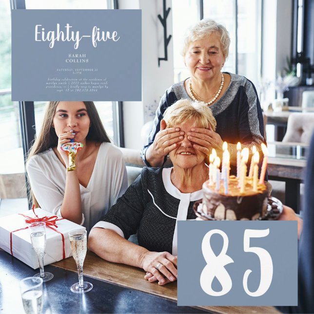 Simple Periwinkle 85th Birthday Party Invitation (Creator Uploaded)