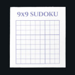 Simple Periwinkle and White 9x9 Sudoku Template Notepad<br><div class="desc">This sudoku template is great for learning logic and problem-solving skills while also having fun. For kids and adults who prefer solving sudoku puzzles on a piece of paper, you can now have personalised templates ready to use. Everything is fully customisable - text, background, and the 9x9 grid.</div>