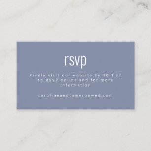 Simple Periwinkle Modern Typography Wedding RSVP Enclosure Card