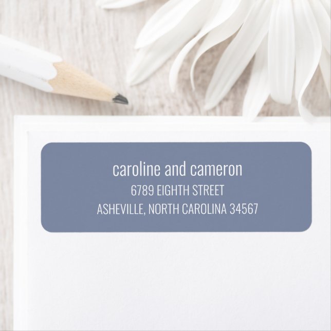 Simple Periwinkle Modern Wedding Return Address  Return Address Label (Insitu)