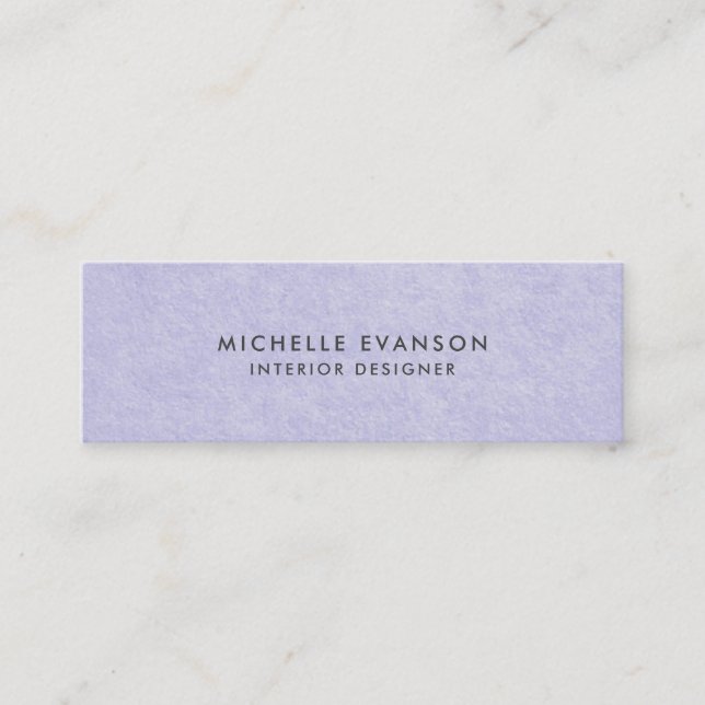 Simple Periwinkle Purple Minimalist Professional Mini Business Card (Front)