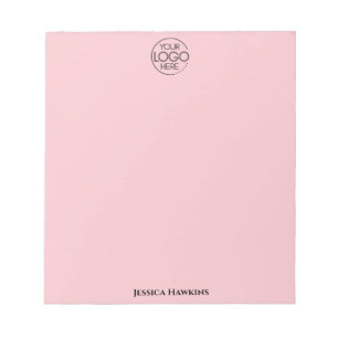 Simple Personal Business Stationery Logo Pink Notepad
