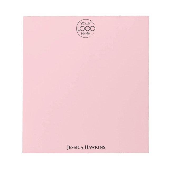 Simple Personal Business Stationery Logo Pink Notepad (Front)